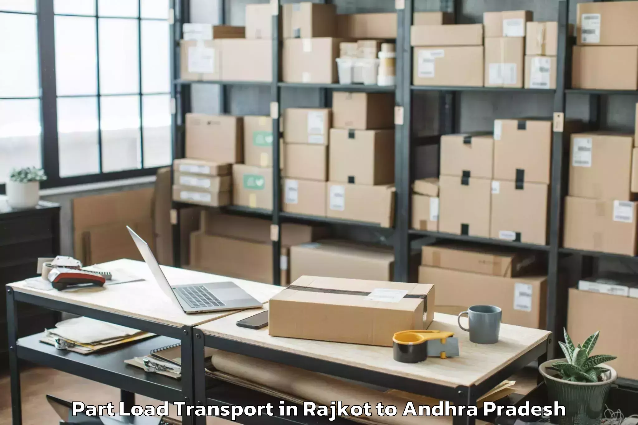 Affordable Rajkot to Veligandla Part Load Transport